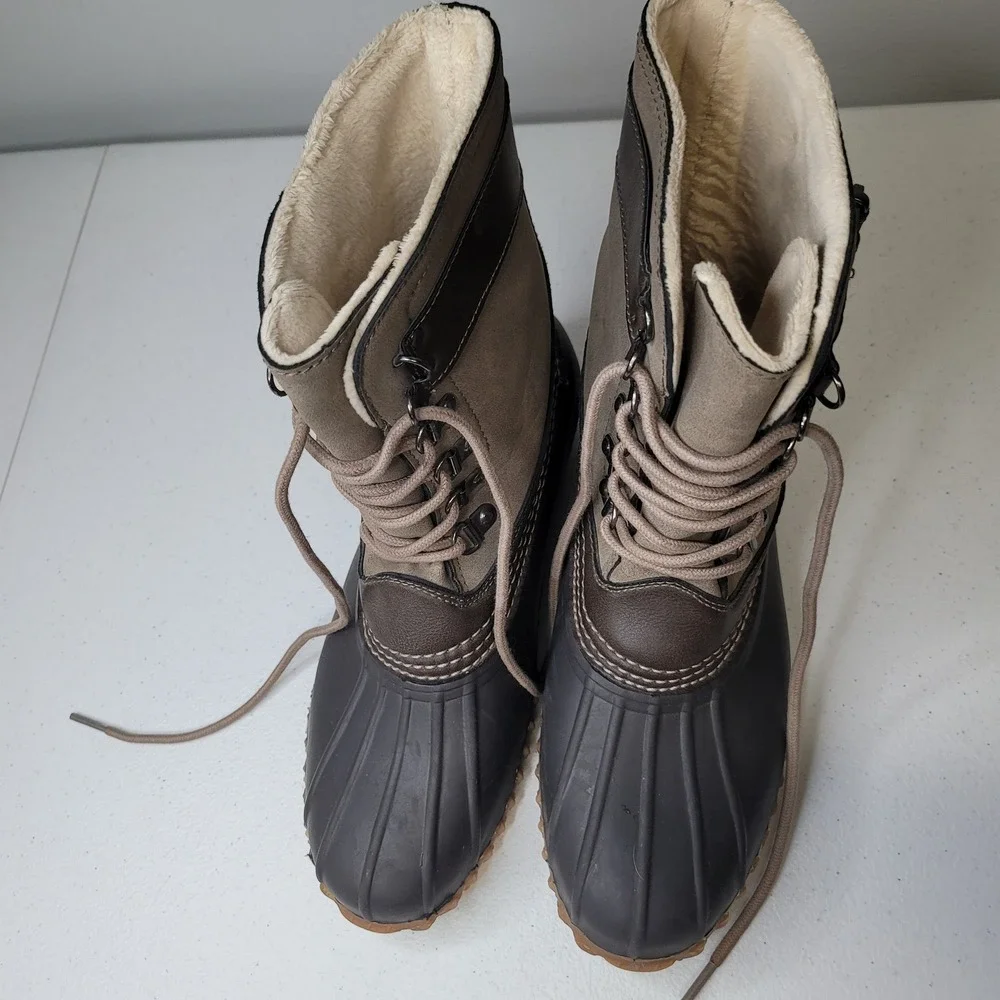Esprit Cove Womens Duck Boots Brown Tan Faux Fur Lined Winter NETAUG16 Size‎ 8.5